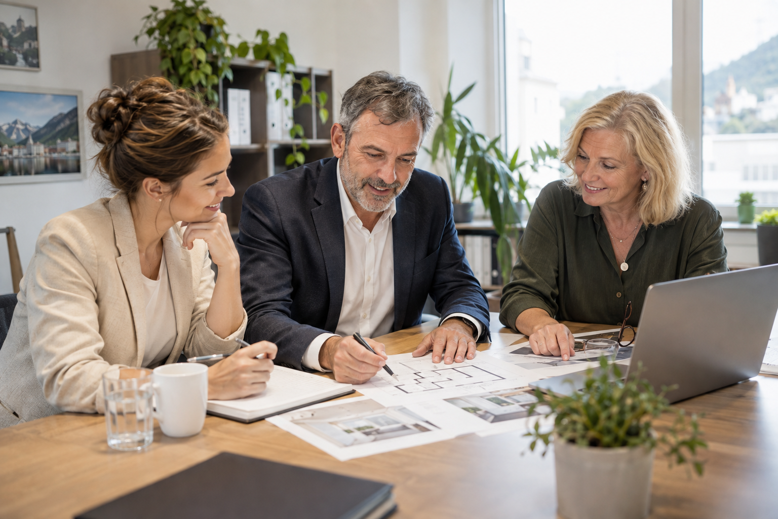 Zusammenarbeit im Immobilienbüro